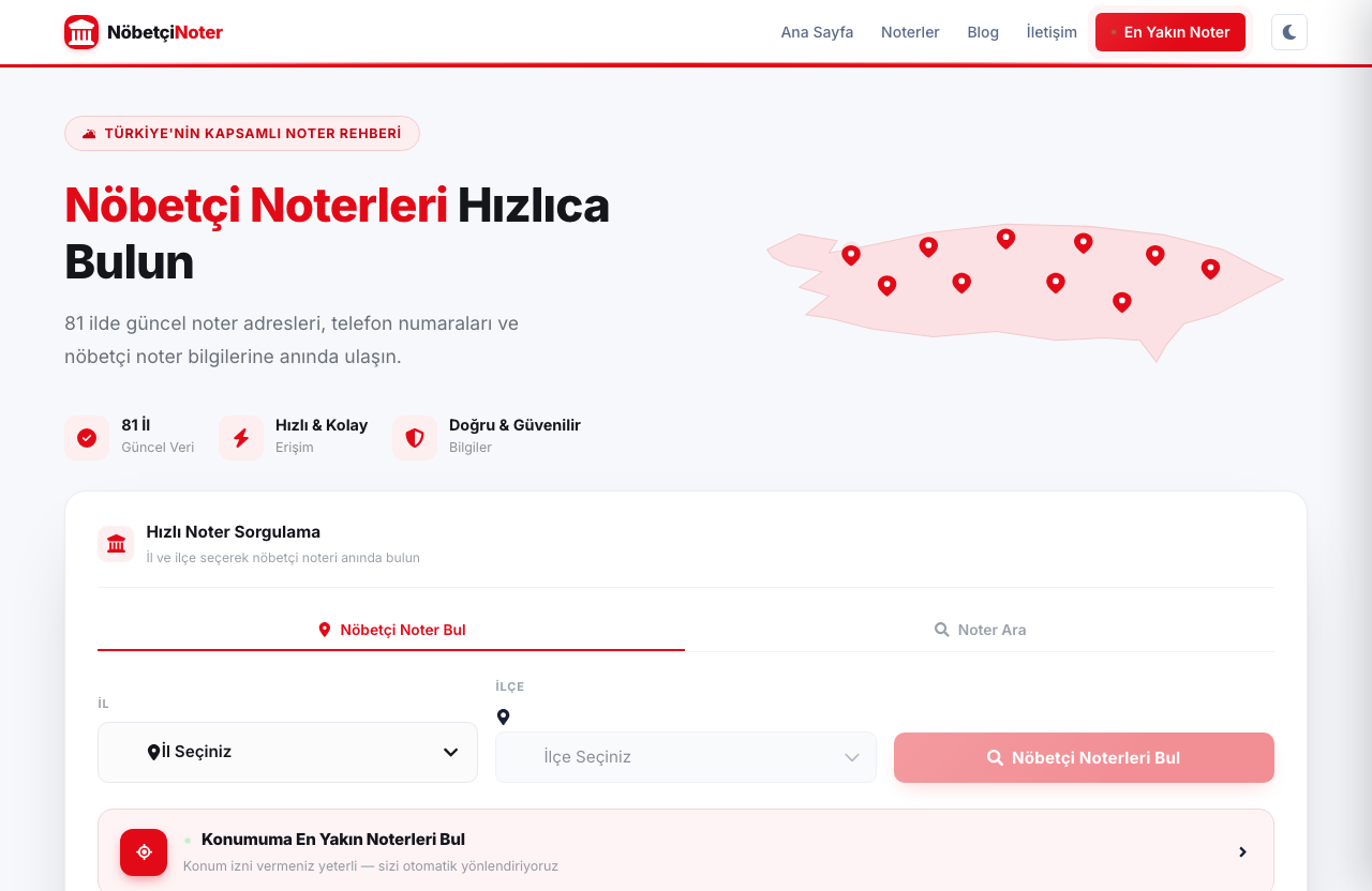 En Yakın Noter projesi